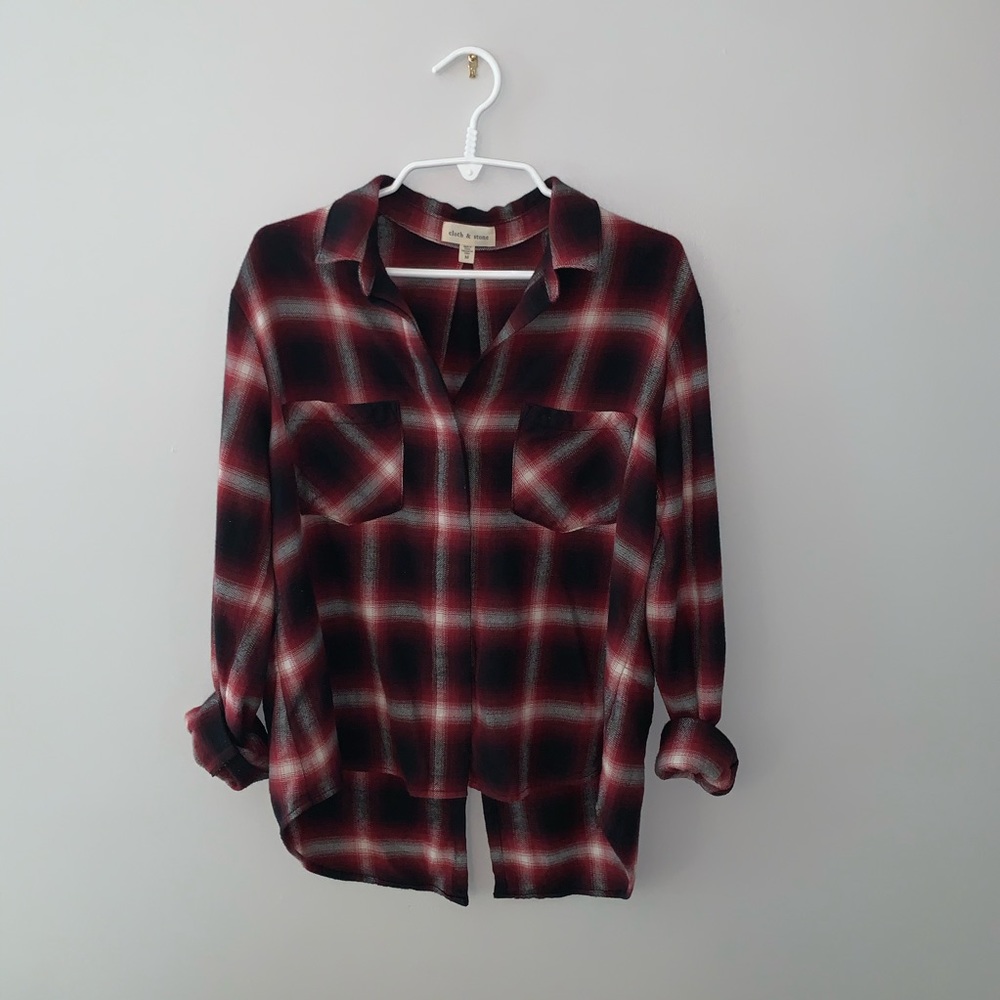 Cloth & Stone for Anthropologie Plaid Blouse